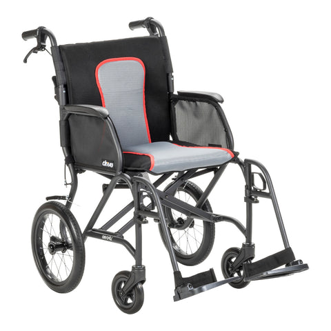 Drive AeroFly Ultra-Lite Transport Chair, three-quarter view facing right