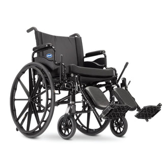 Invacare 9000 XDT heavy-duty wheelchair, three-quarter view with elevating legrests