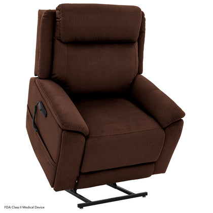 Pride Sitting Pretty Evolution LC-435 lift chair in Cosi Mocha, lifted position