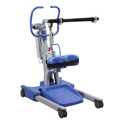 Hoyer Elevate electric stand aid with knee pad, foot tray and powered base