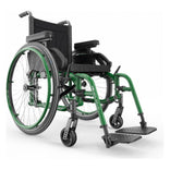 Motion Composites Helio A7 in Monster Green with matching Air Grip handrims, front three quarter view