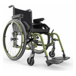 Motion Composites Helio A7 in Khaki Green with matching Air Grip handrims, front three quarter view
