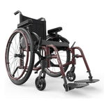 Motion Composites Helio A6 in Black Cherry with matching Air Grip handrims, front three quarter view