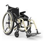 Motion Composites Helio A6 in Desert Sand with matching Air Grip handrims, front three quarter view
