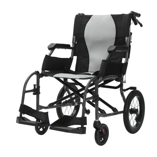 NOKA TravelerLite 5018 transport chair in black, three-quarter view
