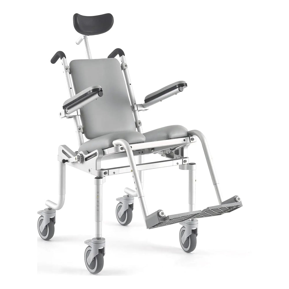 Nuprodx MC4000 Tilt Pediatric mobile shower commode chair with headrest