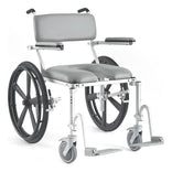 Nuprodx MC4224 heavy duty self-propelled shower commode chair with 24 inch rear wheels