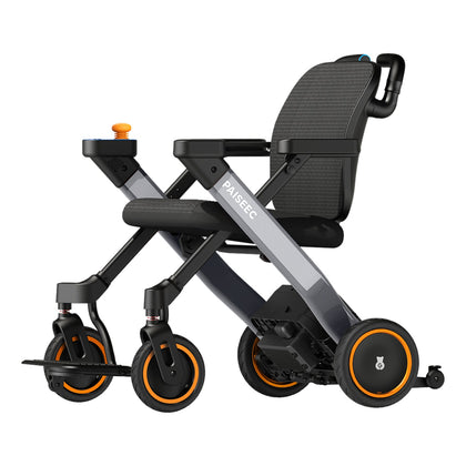 Paiseec W3 3-in-1 electric wheelchair in gray, from the side