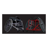 Two RGK Club Sport chairs, one silver and one red
