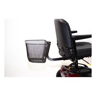 Shoprider large rear basket mounted behind a scooter seat