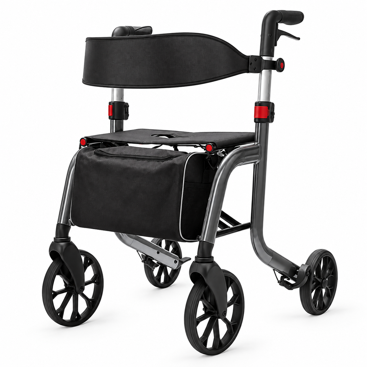 NOKA Samba 035 rollator in Grey, three-quarter view