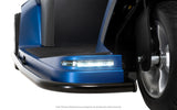 Pride Maxima 3-Wheel LED headlight, right side closeup