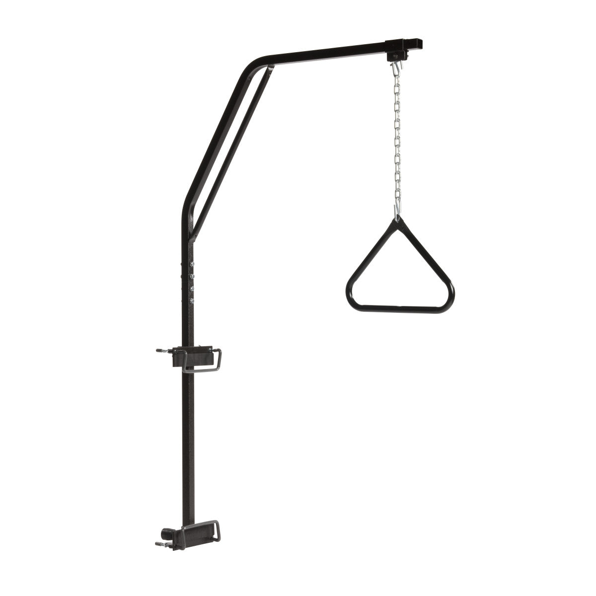 Drive trapeze bar on its own, showing the square steel upright, the overhead arm, the chain and the triangle handle