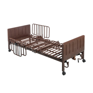 Drive Delta Pro manual bed, deck flat, shown with full rails that are ordered separately