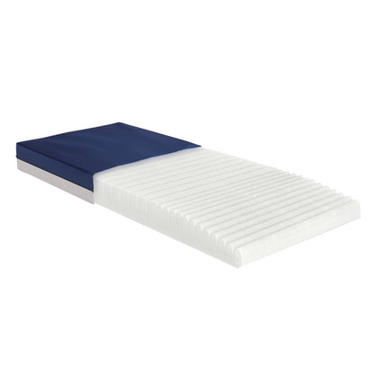Drive Gravity 6 mattress at three-quarter view with the cover folded back to show the cross-cut therapeutic foam