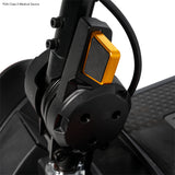 Pride Go Go Elite Traveller 2 Platinum angle-adjustable tiller detail, Black