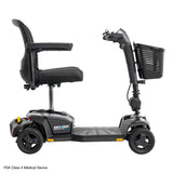 Pride Go Go Endurance AL+ 4-Wheel mobility scooter in Euro Grey, right side profile view