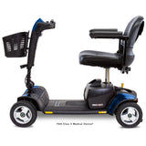 Pride Go Go Sport 4-Wheel mobility scooter in Blue, left profile view
