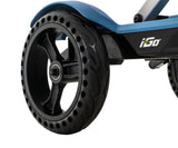 Perforated non-scuffing rear tire on the Pride i-Go