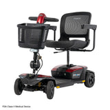Pride Go Go Endurance AL+ 4-Wheel mobility scooter in Garnet Red, left-facing three-quarter view