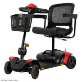 Pride Go Go Elite Traveller 2 Platinum in Cardinal Red, left-facing three-quarter view