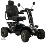 Pride Baja Wrangler 2 off-road mobility scooter in Midnight Camo, three-quarter beauty view