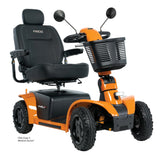 Pride Pursuit 2 mobility scooter in Orange, right three-quarter view
