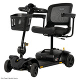 Pride Go Go Elite Traveller 2 Platinum in Black, left-facing three-quarter view