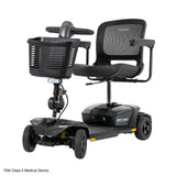 Pride Go Go Endurance AL+ 4-Wheel mobility scooter in Euro Grey, left-facing three-quarter view
