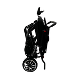 ComfyGo IQ-Carbon folded, standing on its drive wheels