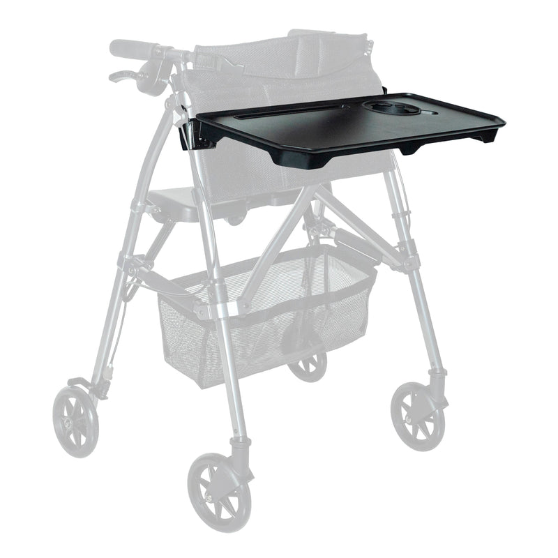 A tray fitted to a walker