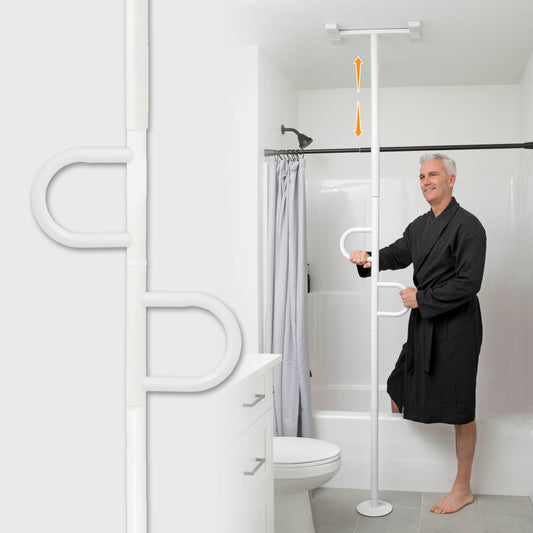 Double Handle Floor to Ceiling Grab Bar, 8142-W