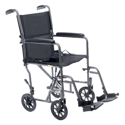 Astra Steel Transport Chair, three-quarter view facing right