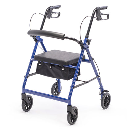 Protekt Steel Rollator KD in blue, three-quarter view