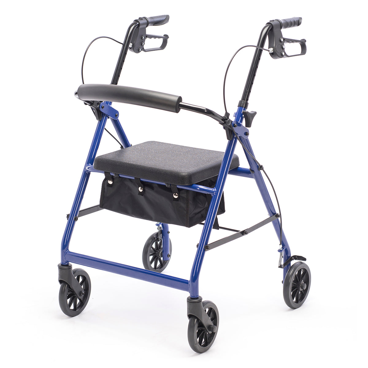 Protekt Aluminum Rollator in blue, three-quarter view