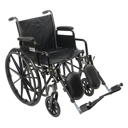 Chariot II wheelchair, three-quarter view facing right, with elevating legrests