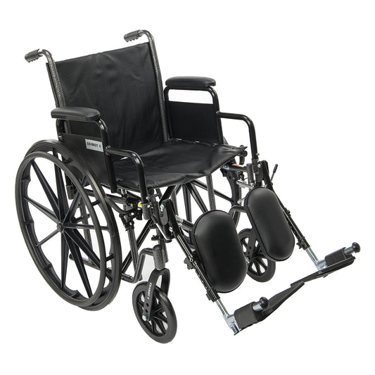 Chariot II wheelchair, three-quarter view facing right, with elevating legrests