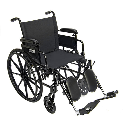 Chariot IV wheelchair, three-quarter view facing right, with elevating legrests