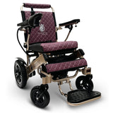 ComfyGo Majestic IQ-8000 folding power wheelchair, bronze frame with the purple cushion