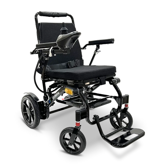 ComfyGo G5 folding travel power wheelchair, Black frame