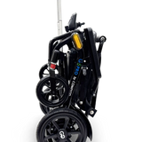 ComfyGo G5 Pro folded upright with the suitcase handle extended