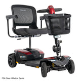 Pride Go Go Endurance AL+ 4-Wheel mobility scooter in Garnet Red, right-facing three-quarter view