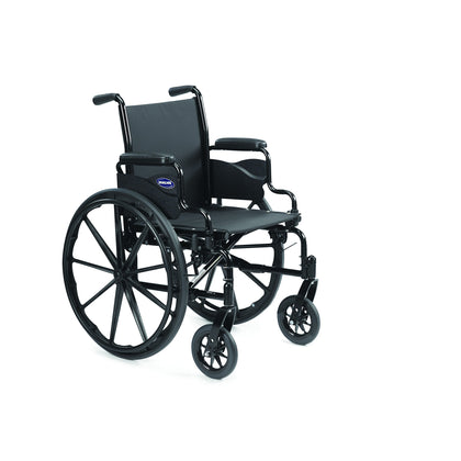 Invacare 9000 SL wheelchair, front three-quarter view with full-length arms, shown without footrests