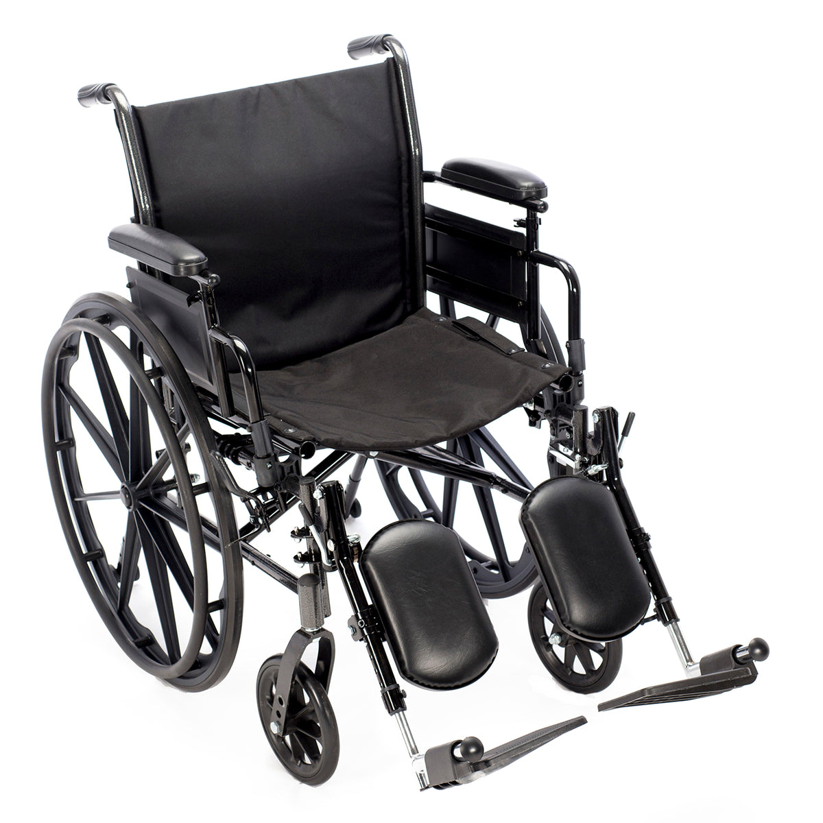 Chariot III wheelchair, three-quarter view facing right, with elevating legrests