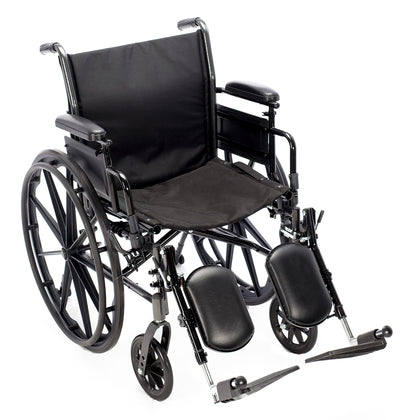 Chariot III wheelchair, three-quarter view facing right, with elevating legrests
