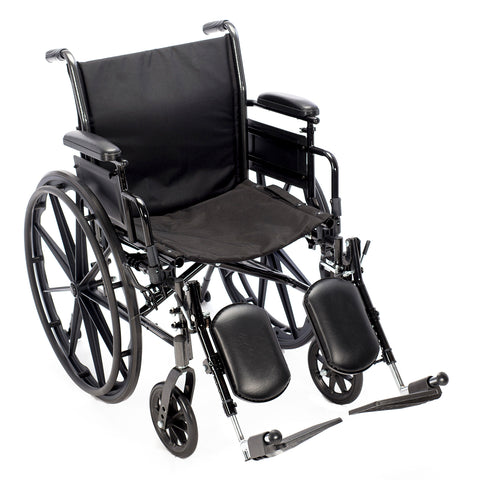 Chariot III wheelchair, three-quarter view facing right, with elevating legrests