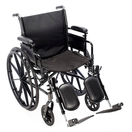 Chariot III wheelchair, three-quarter view facing right, with elevating legrests