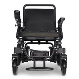 ComfyGo Majestic 440 HD Plus straight on from the front, showing the 20.5 inch seat between the armrest support bars