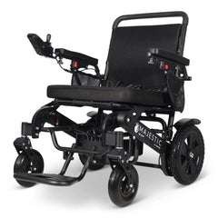 ComfyGo Majestic 440 HD Plus heavy duty folding power wheelchair, front three-quarter view with the black standard seat
