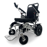 ComfyGo Majestic IQ-7000 AF power wheelchair, silver frame with the standard black seat.